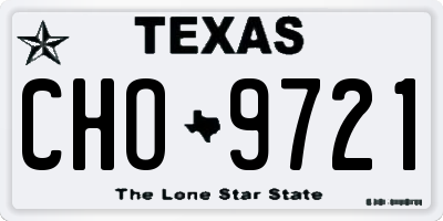 TX license plate CHO9721