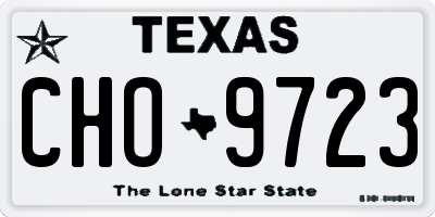 TX license plate CHO9723