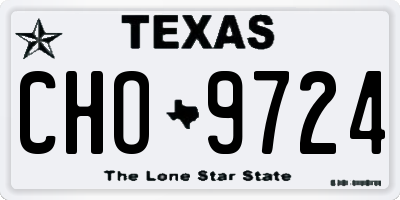TX license plate CHO9724