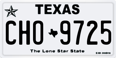 TX license plate CHO9725