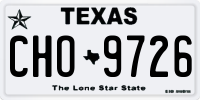 TX license plate CHO9726