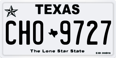 TX license plate CHO9727