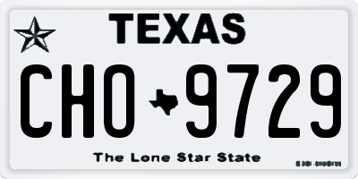 TX license plate CHO9729