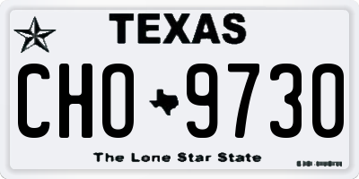 TX license plate CHO9730