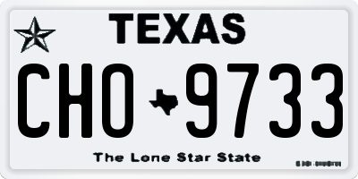 TX license plate CHO9733