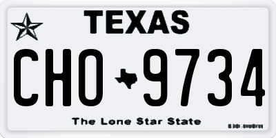 TX license plate CHO9734