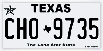 TX license plate CHO9735
