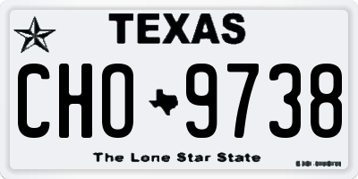 TX license plate CHO9738