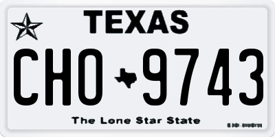 TX license plate CHO9743