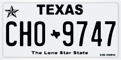 TX license plate CHO9747