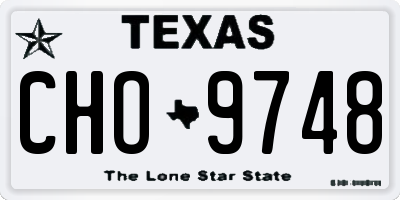 TX license plate CHO9748
