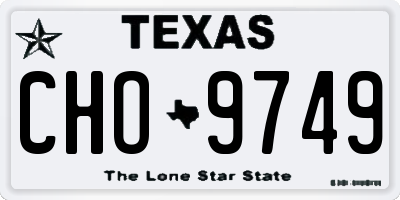 TX license plate CHO9749
