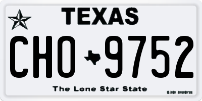 TX license plate CHO9752