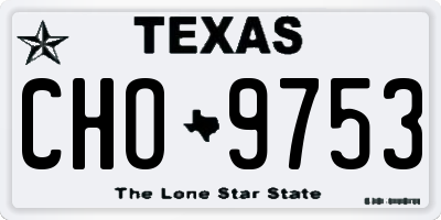 TX license plate CHO9753