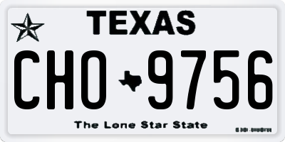 TX license plate CHO9756