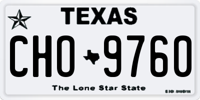 TX license plate CHO9760