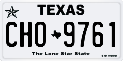 TX license plate CHO9761