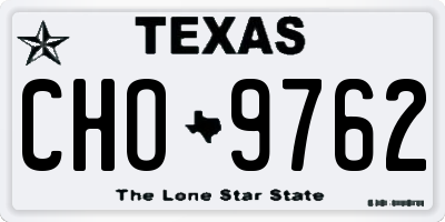 TX license plate CHO9762