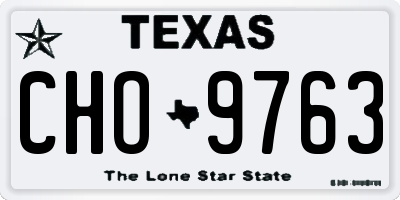 TX license plate CHO9763
