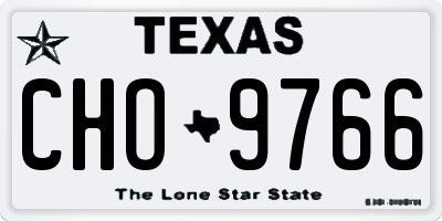 TX license plate CHO9766