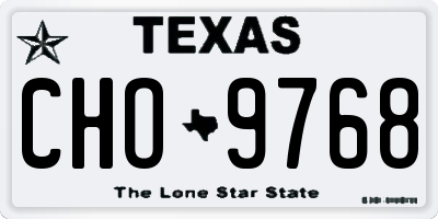 TX license plate CHO9768