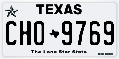 TX license plate CHO9769
