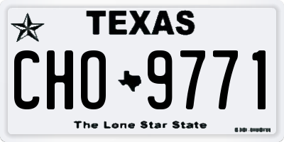 TX license plate CHO9771