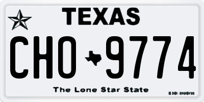 TX license plate CHO9774