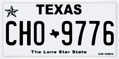 TX license plate CHO9776