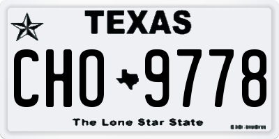 TX license plate CHO9778
