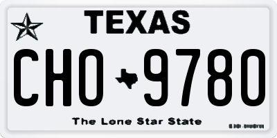 TX license plate CHO9780