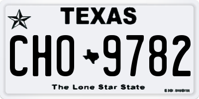 TX license plate CHO9782