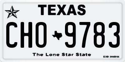 TX license plate CHO9783