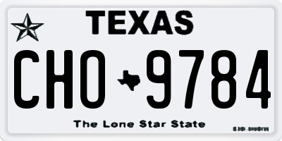 TX license plate CHO9784