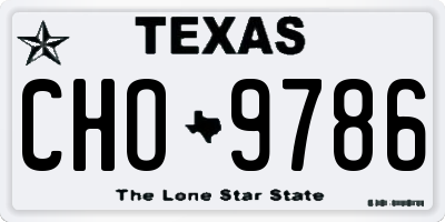 TX license plate CHO9786