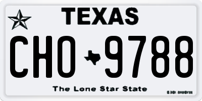 TX license plate CHO9788