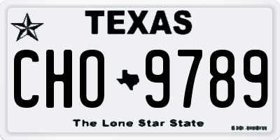 TX license plate CHO9789