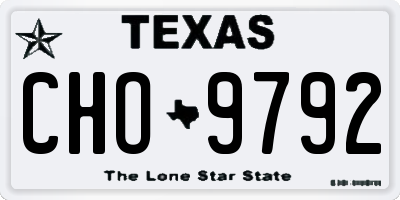 TX license plate CHO9792