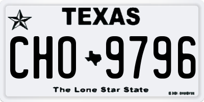 TX license plate CHO9796