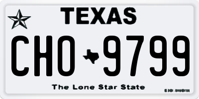 TX license plate CHO9799