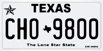 TX license plate CHO9800