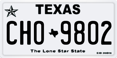 TX license plate CHO9802