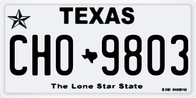 TX license plate CHO9803