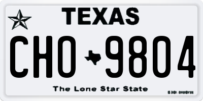 TX license plate CHO9804