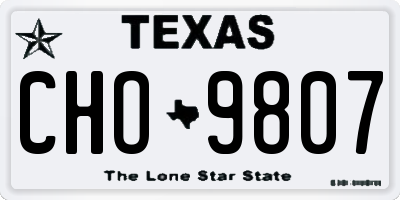 TX license plate CHO9807