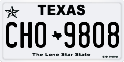 TX license plate CHO9808