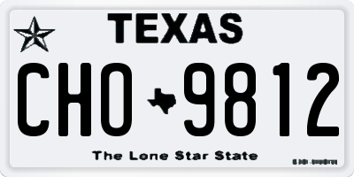 TX license plate CHO9812
