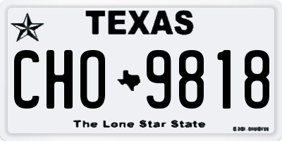 TX license plate CHO9818