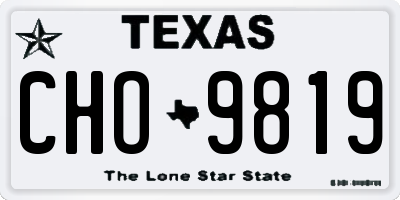TX license plate CHO9819