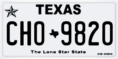 TX license plate CHO9820